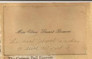 Calling Card Miss Ellen Stuart Bowen
